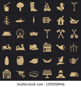 Log icons set. Simple style of 36 log vector icons for web for any design