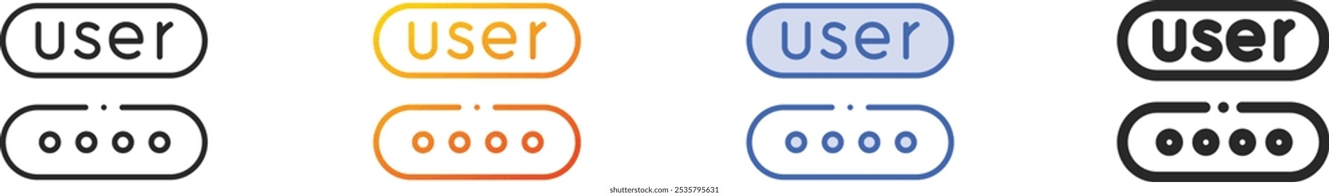 log in icon.Thin Linear, Gradient, Blue Stroke and bold Style Design Isolated On White Background