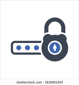 Log in, Password icon, vector graphics