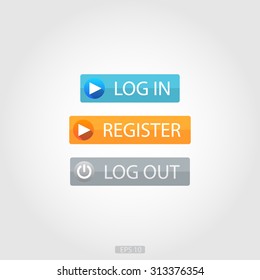 Log In, Register & Log Out Buttons