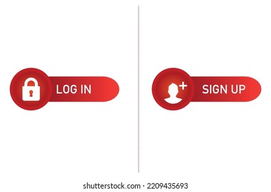 log in, sign up icons vector illustration 