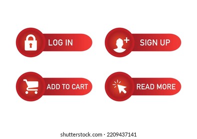 log in, sign up, add to cart, register icons vector illustration