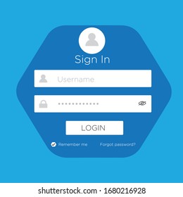 Log in, sign up web forms with the detailed description. Vector design. Pop up with buttons and inputs. UI, UX web elements. Simple login screen template 