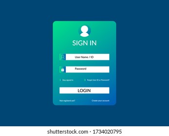 Log in, sign up web forms with the detailed description. Simple login screen template. Vector design. Pop up with buttons and inputs. UI, UX web elements.