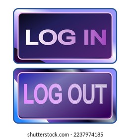 Log inlog out button icon for click,vector
