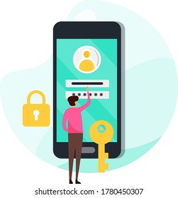 Log into account vector illustration