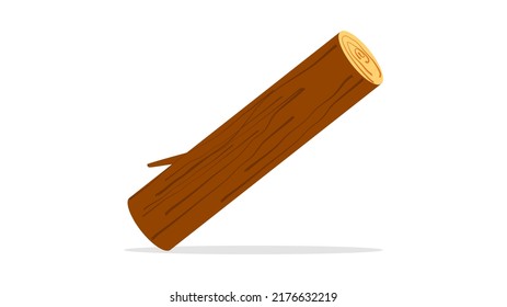 Log isolated on white background. Wood for the forestry industry. vector