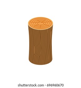 log isolated. Wooden billet on white background
