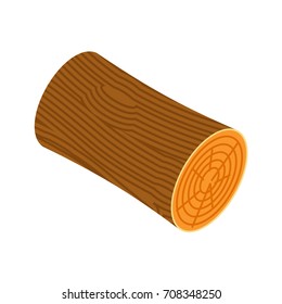 log isolated. Wooden billet on white background
