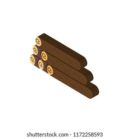 Log isometric left top view 3D icon