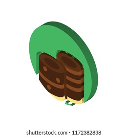 Log isometric left top view 3D icon