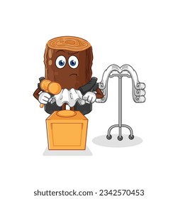 the log judge holds gavel. character vector