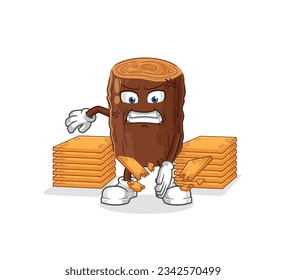 the log karate mascot. cartoon vector