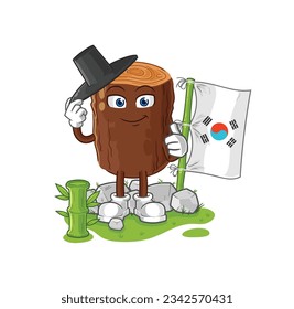 the log korean character. cartoon mascot vector