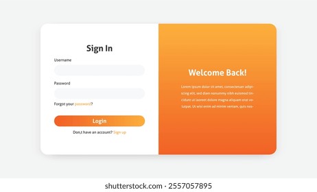 Log in landing page web template, This design can be used for websites, landing pages, UI, mobile applications.