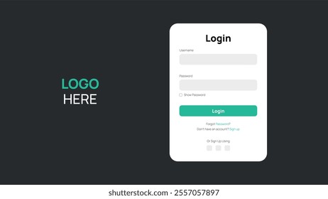 Log in landing page web template, This design can be used for websites, landing pages, UI, mobile applications.