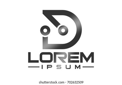 log letter d technology icon