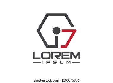 log letter i and g hexagonal line