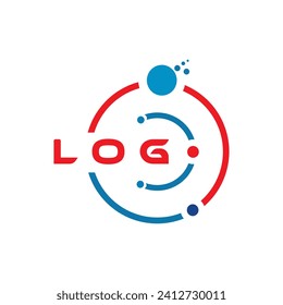LOG letter technology logo design on white background. LOG creative initials letter IT logo concept. LOG letter design