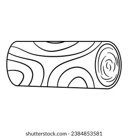 Dibujo de línea de registro. Ilustración vectorial con tema invernal y estilo vectorial de línea plana. Elemento vector modificable.