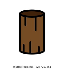 Log line icon isolated on white background. Black flat thin icon on modern outline style. Linear symbol and editable stroke. Simple and pixel perfect stroke vector illustration