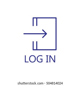 Log in line icon. Vector concept illustration for design. High quality outline pictigram for design website or mobile app. Vector thin line illustration of log in.