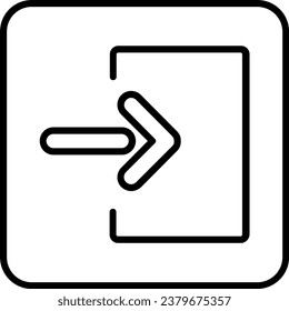 Log In Line Vector Icon Design