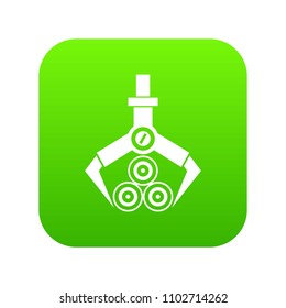 Log loader icon digital green for any design isolated on white vector illustration