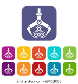 Log loader icons set