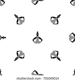 Log loader pattern repeat seamless in black color for any design. Vector geometric illustration