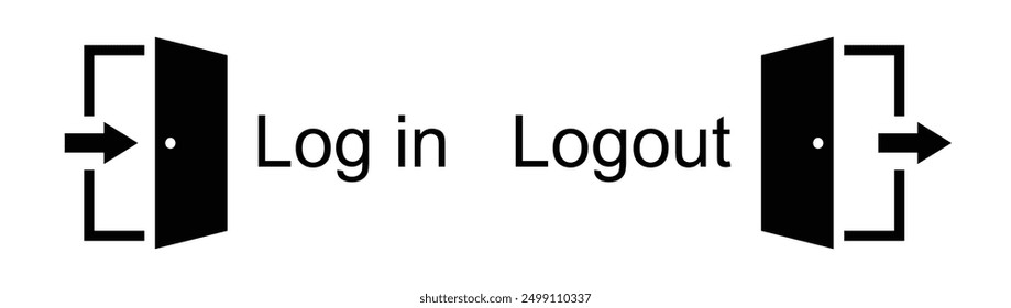 Log in and logout acces icon, Vector Illustration