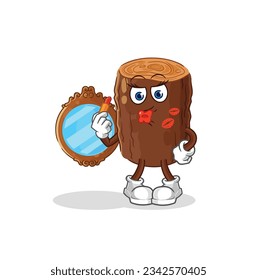the log make up mascot. cartoon vector
