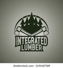 a log miner with an ax and trees