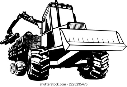 Log Mover Machinery Vector Illustration