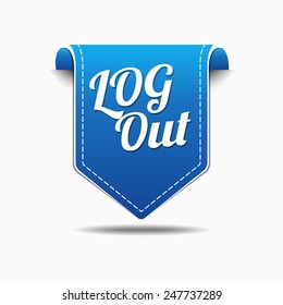 Log Out Blue Vector Icon Design