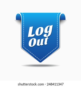 Log Out Blue Vector Icon Design