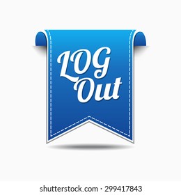 Log Out Blue Vector Icon Design