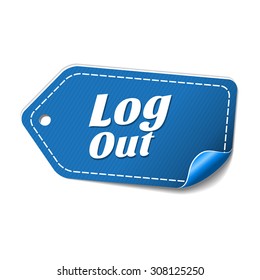 Log Out Blue Vector Icon Design