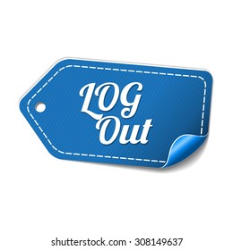 Log Out Blue Vector Icon Design
