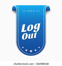 Log Out Blue Vector Icon Design