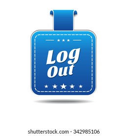 Log Out Blue Vector Icon Design