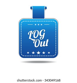 Log Out Blue Vector Icon Design