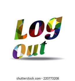 Log Out Colorful Vector Icon Design