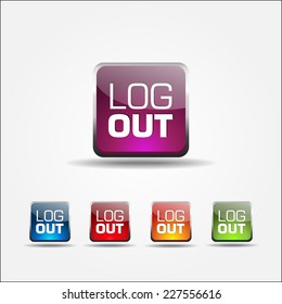 Log Out Colorful Vector Icon Design