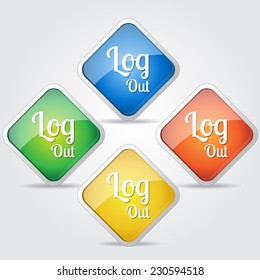 Log Out Colorful Vector Icon Design