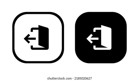 Log out, exit, resign icon vector in clipart style