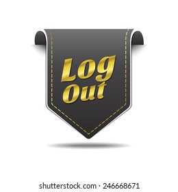 Log Out golden Vector Icon Design