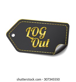 Log Out golden Vector Icon Design