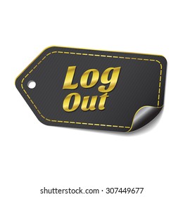 Log Out golden Vector Icon Design
