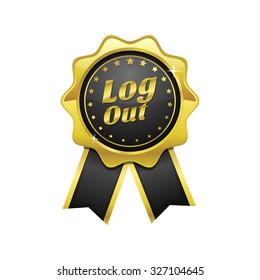 Log Out golden Vector Icon Design